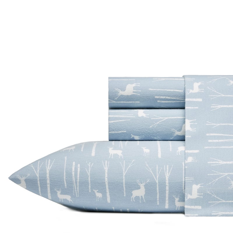 Eddie Bauer - Flannel Sheets Full Size, Anti-Pilling & Wrinkle Resistant Cotton, Touchably Soft for All-Season Comfort - Bed Sheets with Matching Pillowcases & Fitted Sheet (Birch Forest) - Image 2